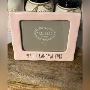NWT Rae Dunn Pink Ceramic Photo Picture Frame 5x7 ‘BEST GRANDMA EVER’